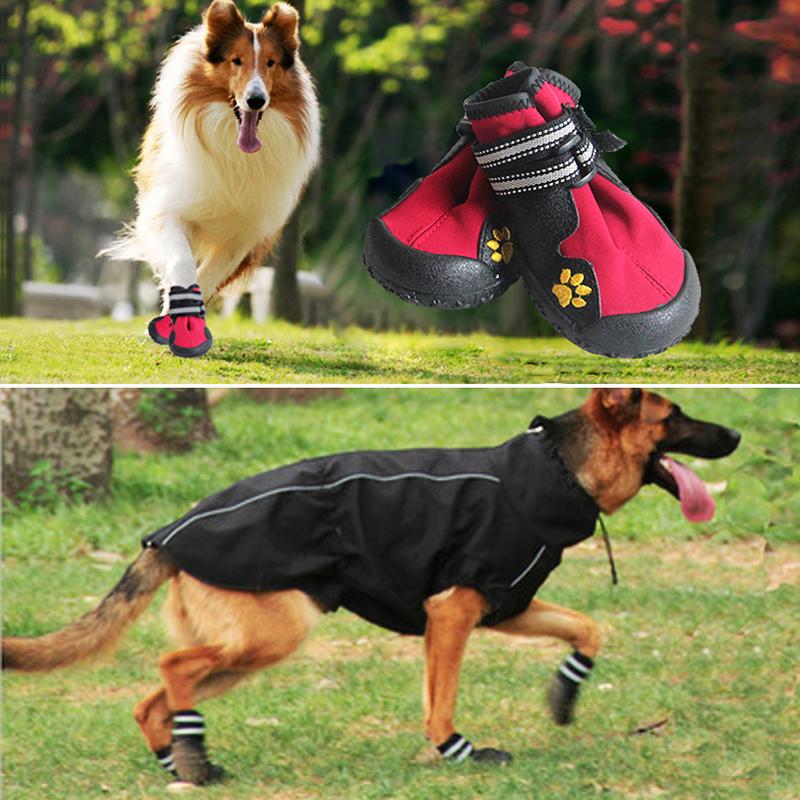 4 Teile/satz Sport Hundeschuhe Für Große Hunde Haustier Outdoor Regenstiefel Rutschfeste Welpen Laufschuhe Waterpoof Stiefel Haustier zubehör