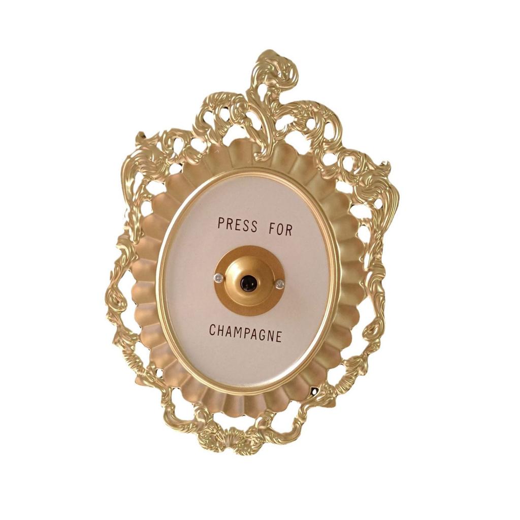 Targa Campanello in Metallo Artigianale a Tema Champagne Retro per Finestre e Decorazioni Alberghiere