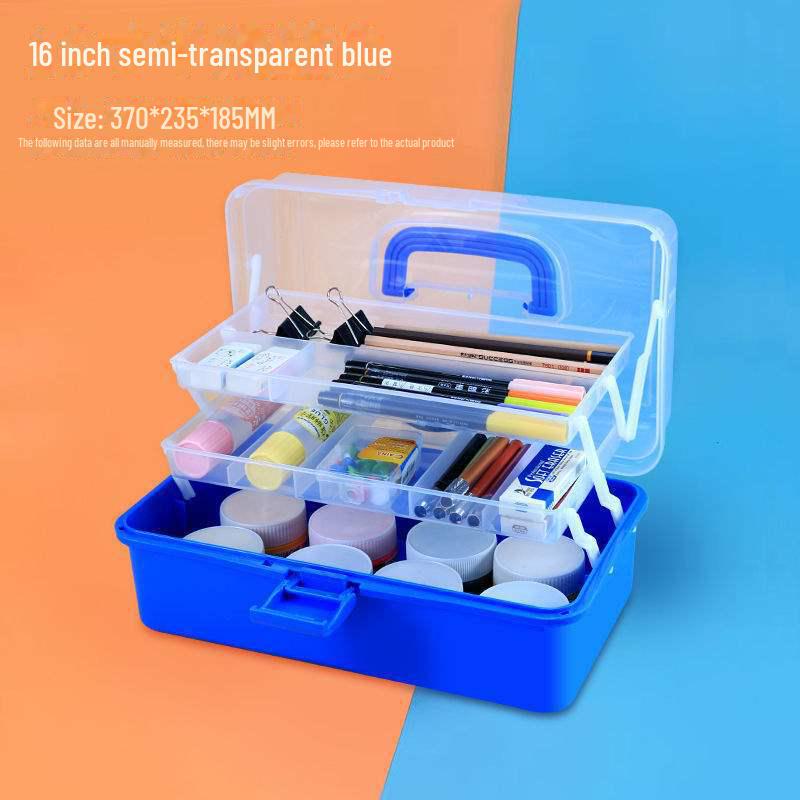 Large Capacity 3-Layer Transparent Art Tool & Pencil Storage Box