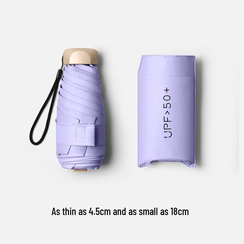 Mini 5-Fold Rain or Sun Umbrella: Compact, Thick, UV Protective Shade for Women