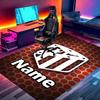 Custom Name Personalized Football Team Print Carpet, Versatile Home Decor Rug, for Playroom, Apartment, Balcony, Entryway, Hallway Gift