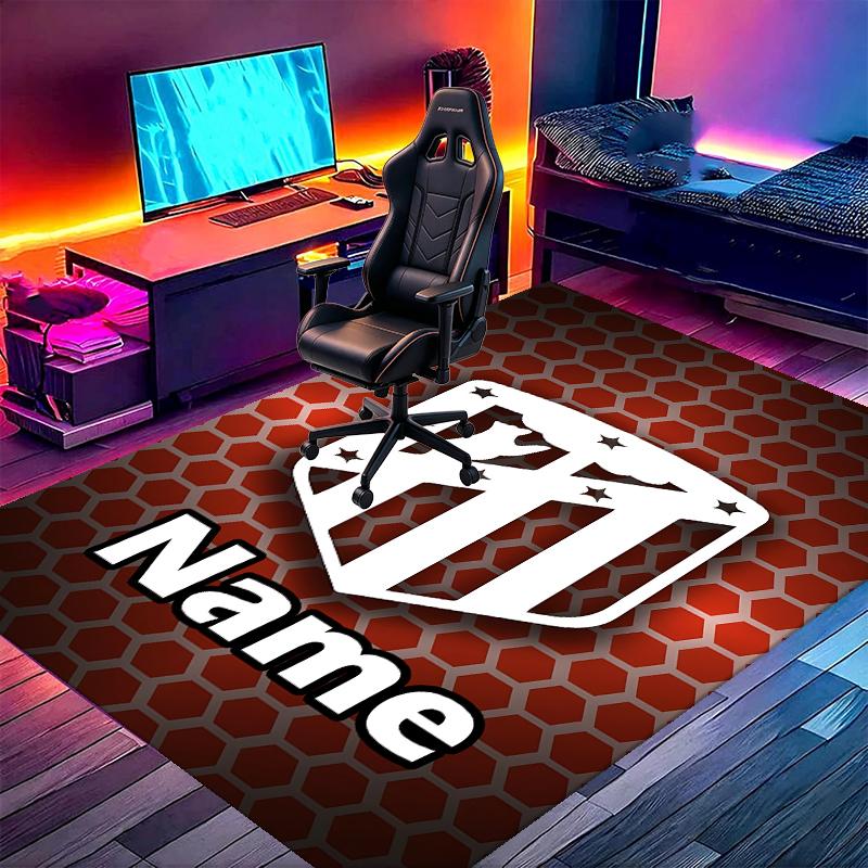 Custom Name Personalized Football Team Print Carpet, Versatile Home Decor Rug, for Playroom, Apartment, Balcony, Entryway, Hallway Gift