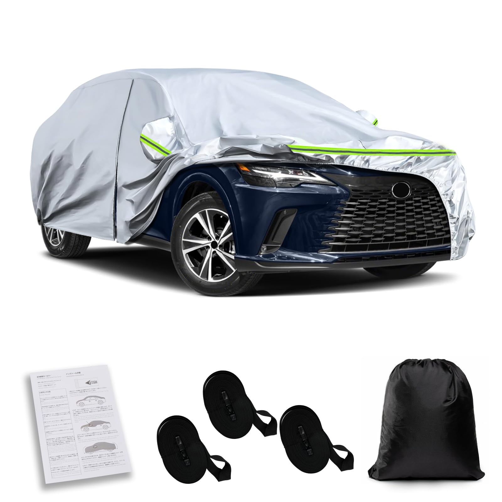 

Syncnika Car Cover for Lexus RX UV Protection Includes Windproof Rope Suitable for All Seasons Silver - Dustproof, Waterproof, - - -