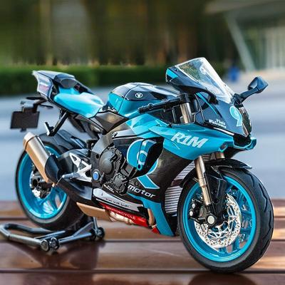 1:12 R1M Alloy Diecast Motorcycle Model Drop Resistant Collectible Display Toy Perfect Birthday Gift for Motorbike Lovers