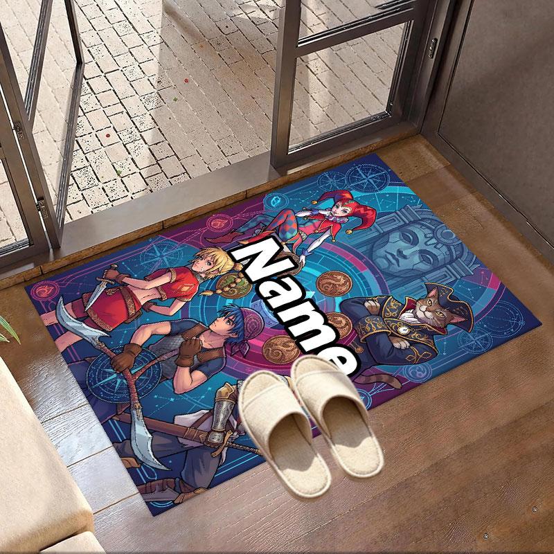 Benutzerdefinierter Name Personalisierter Final Fantasy Druck Teppich, Vielseitiger Heimdekor Teppich, für Spielzimmer, Wohnung, Balkon, Eingangsbereich, Flur Geschenk