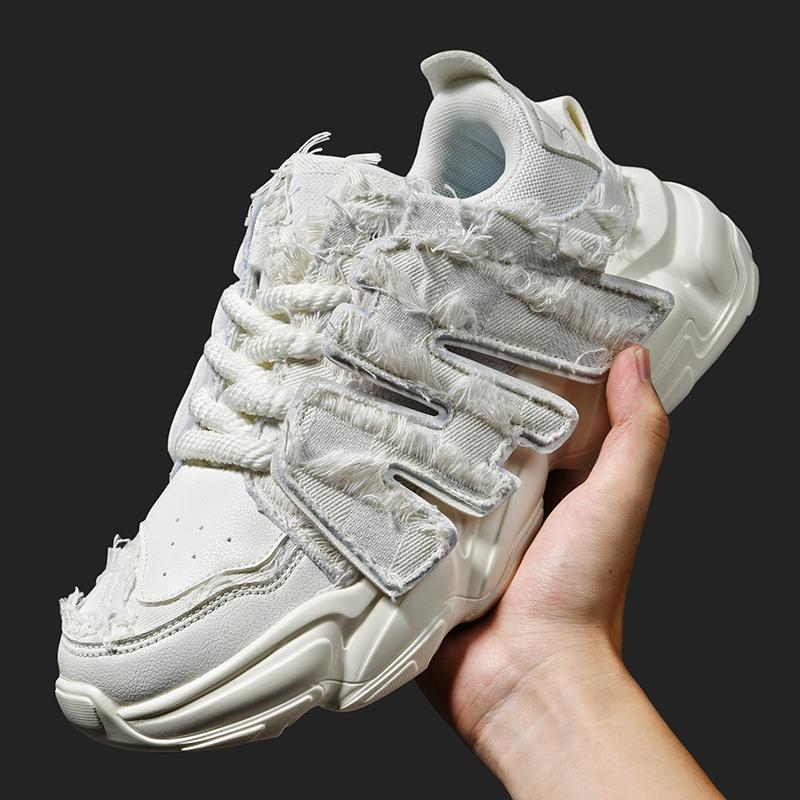 

INS Лидер продаж, мужские массивные кроссовки, женская кожаная спортивная обувь для отдыха, папская обувь на толстой подошве, модная прогулочная обувь, мужская обувь 36