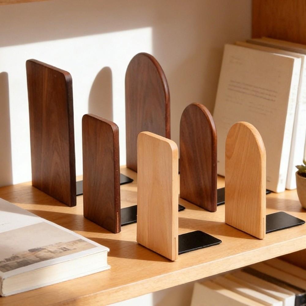 Anti-Slip Wooden Bookends Solid Wood Book Supports Minimalist Book Holders  Gift