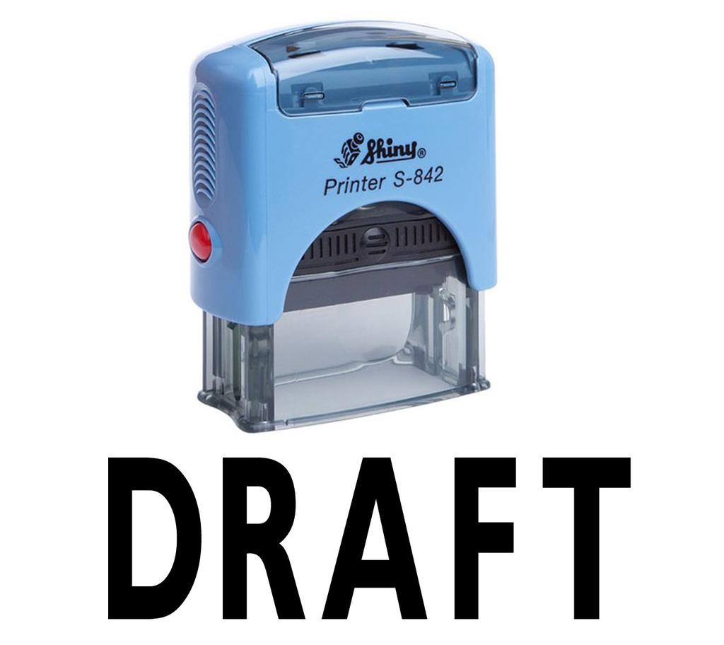 Printtoo DRAFT Self Inking Rubber Stamp Office Stationery Custom Shiny Stamp