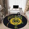1pc Guitar Sunflower Office Round Area Rug, Indoor Mat Suitable ForOffice, Under Office Chairs Bedroom Living Room Home Decor, Room Deco T181