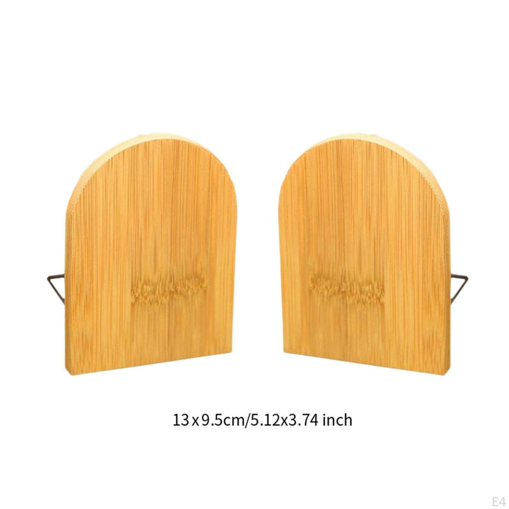 Bookends Book Ends for Shelves Bamboo Stoppers Holder Office Library Study Playroom