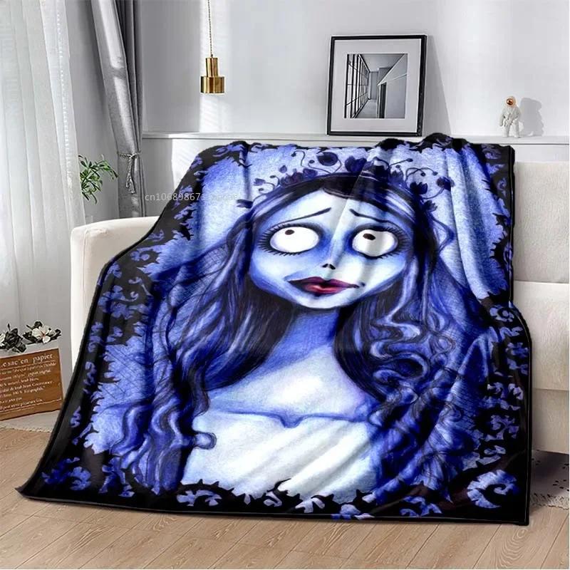Sorrow Love Story Die Braut des Geistes Decke Hochzeit in der Nacht Decken für Bett Sofa Goth Braut Halloween Decke