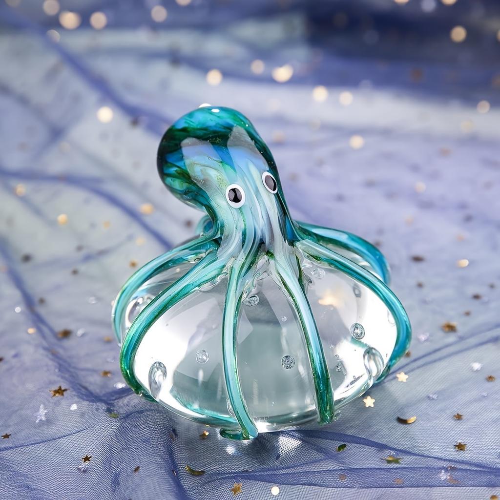 Handgefertigtes Oktopus-Ornament aus Glas: Charmanter Briefbeschwerer und Dekoration, perfekt für Zuhause und als Geschenk, geeignet für alle Zimmertypen
