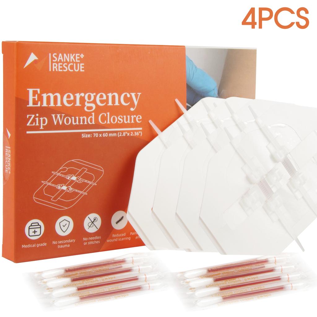 2-4PCS Zipper Painless Wound Closure Device Suture-free Wound Dressing Closure Strips Kit Emergency Laceration Closures for Ifak