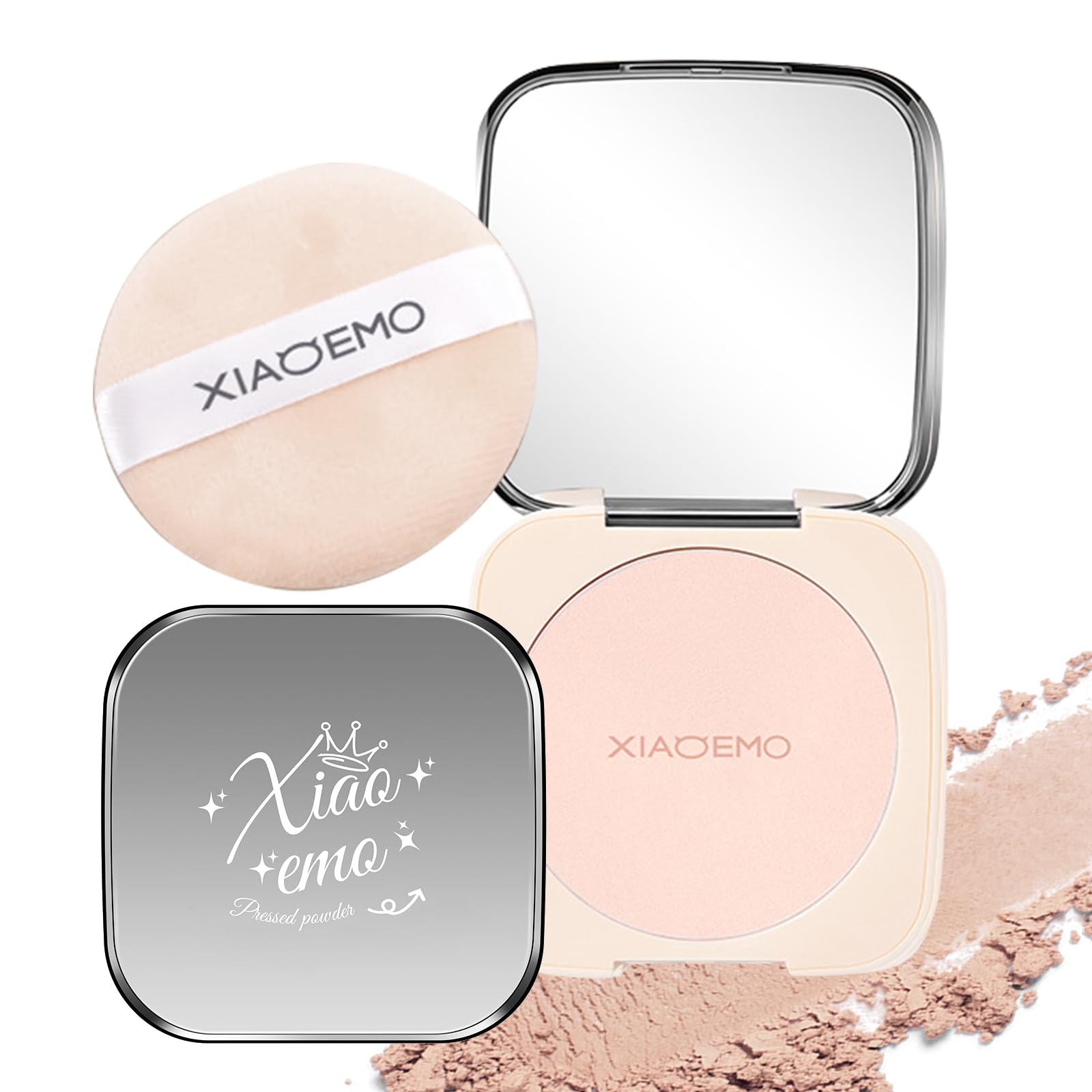 

aopoka Пудра-основа для лица Пудра Хайлайтинг и Покрытие Эффекты Рассыпчатая пудра Покрытие пор Предотвращает осыпание макияжа База Компактная