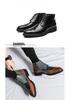 Men's High-Top Leather Brogue Shoes – British Color Block, Sizes 38-48, Casual & Business Wear