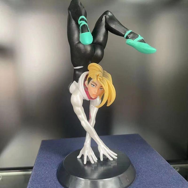 Spider-Gwen Action Figure 18Cm Into The Spider-Verse Pvc Cartoon Anime Collectible Toy With Display Base Movie Accurate Model