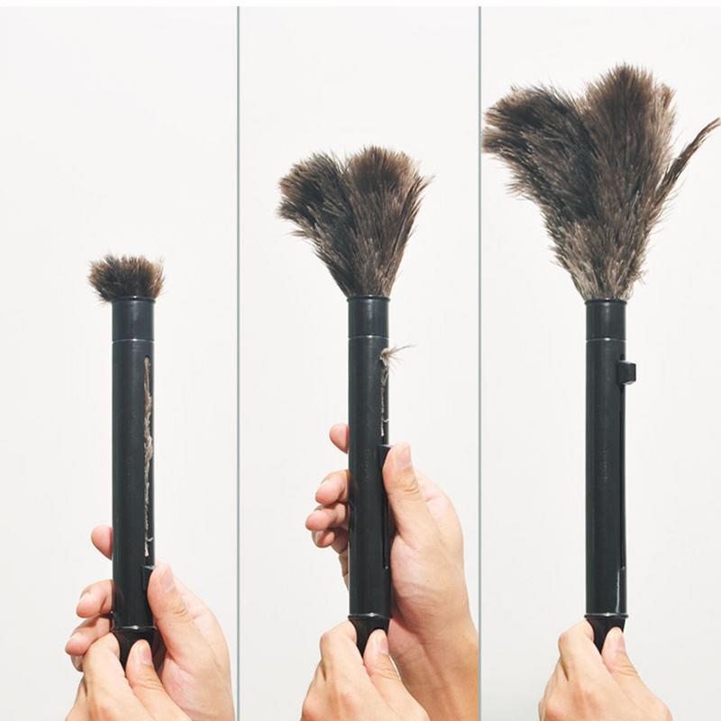 Feathers Duster Anti-static Ostrich Natural Feathers Brush Duster Portable Retractable Feathers Duster for Home Car Office Hotel