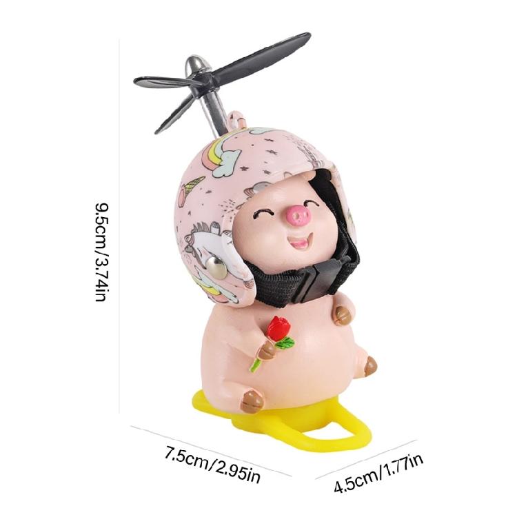 Wind Activated Rotating Propeller Vehicle Decors Pig Ornament Motorcycles Accessories for Bike Motorcycles Car Interior