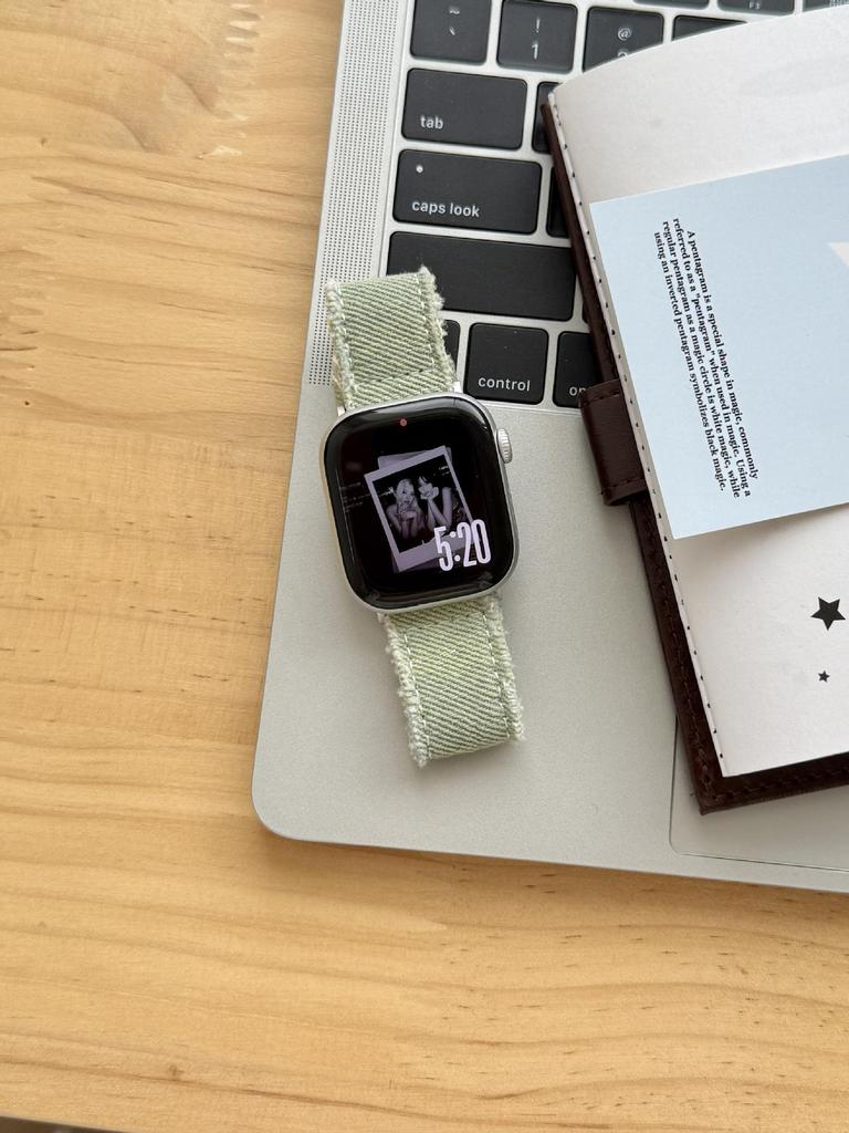 Compatible Denim Leather Band for Apple Watch Series S11, S10, iWatch 9876SE, Huawei FIT4, Xiaomi 9 Pro