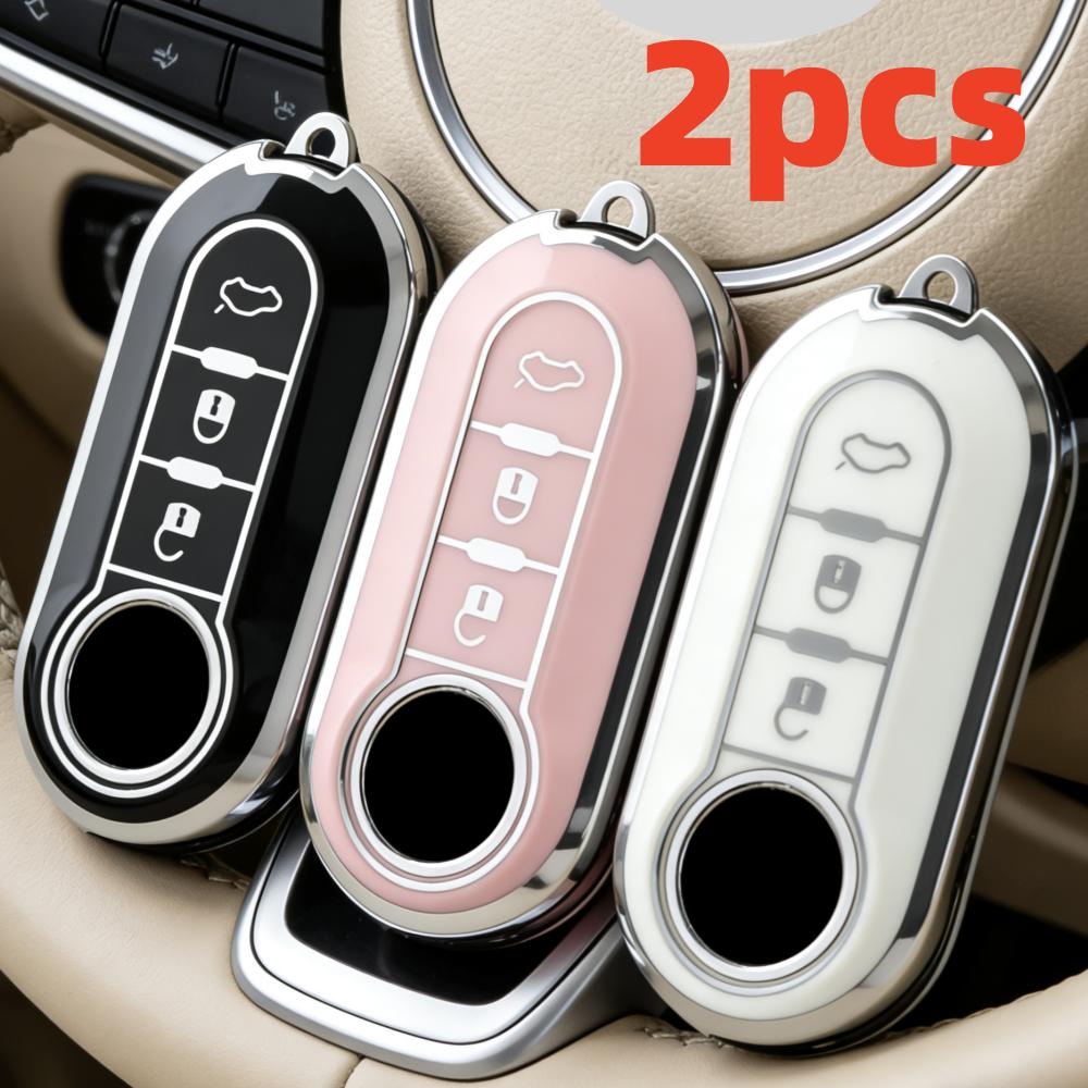 2pcs Car Key Case Covers For Fiat 500 Ducato Panda 500L Punto Lancia Musa For Citroen