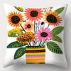 4pcs Set, Sofa Pillow Case, Cartoon Sun And Cactus Pillow Case,45x45cm, Single-Sided Print, Home Decoration, Sofa Waist Pi