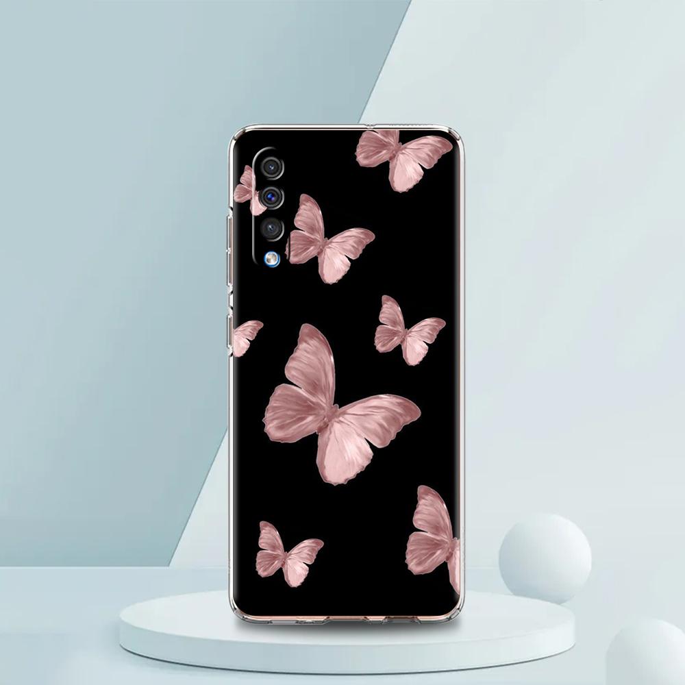 Gold Pink Rose Glitter Hearts Case For Samsung A16 A14 A12 A22 A32 5G A34 A42 A52 A54 A50 A70 A30 A40 A20E A10S A02S A04S A06