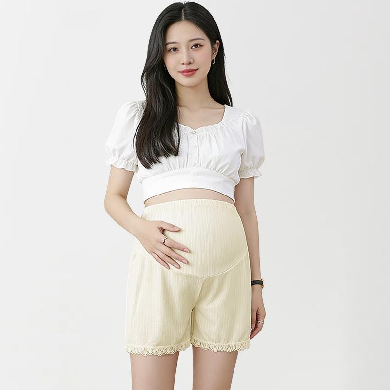 Adjustable Plus Size Maternity Safety Shorts - Lightweight, Anti-Exposure, Loose Fit for Summer L (60-75kg) абрикосовый