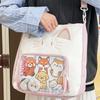 Zipper Bag Kawaii Cat Itabag Idol Merchandise Storage Fashion Backpacks Transparent Pocket  Women