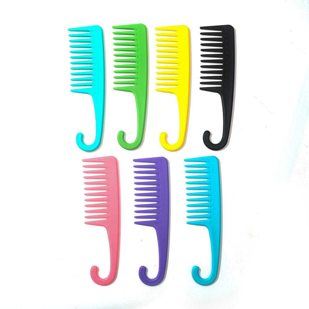 Durable Wide-Tooth Massage Comb with Hook for Long Straight Hair - Easy Detangling for Men & Women