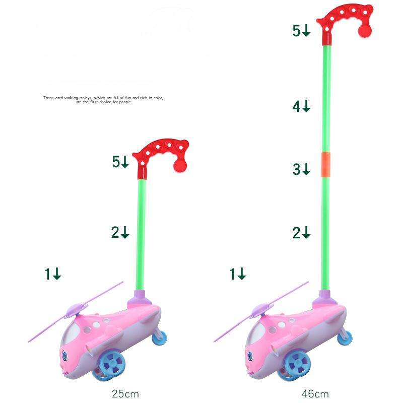 1ks Vocalization Teleskopická vrtule Tongue Rotate Roztomilá malá letadla Dětský vozík pro batolata Creative Pink Vehicles Toys