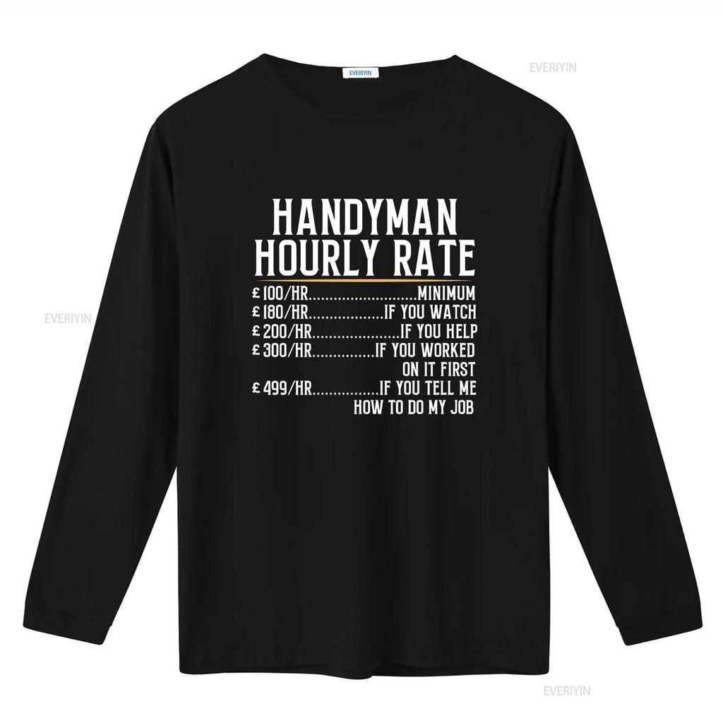 Handyman Hourly Rate Builder Electrician Plumber Gas Carpenter Plasterer T Shirt vintage Washed Top For Everyday Wear Casual