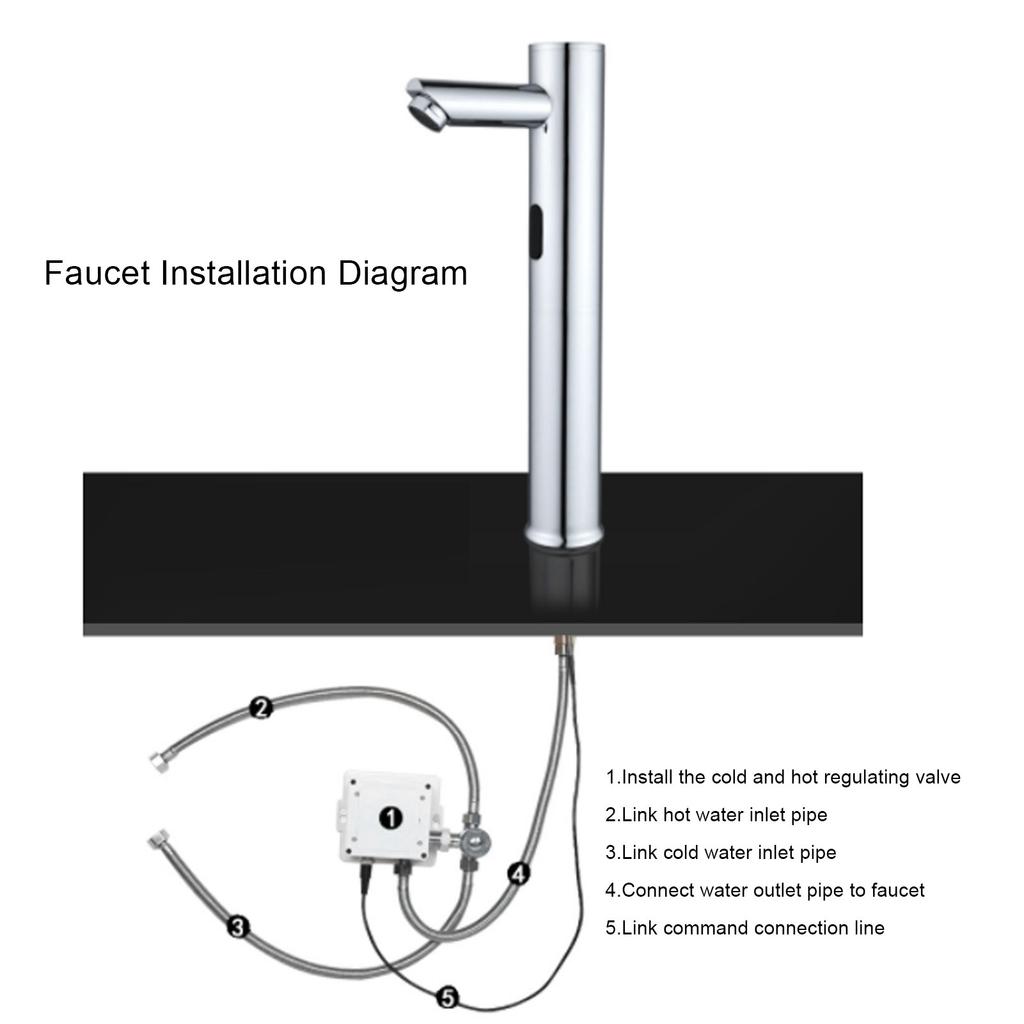 Touchless Faucet Automatic Sensor Faucet G1/2 Male Thread Battery Powered Automatic Motion Sensor Faucet with Filter