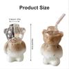 Transparent Bear Coffee Mug 320ML Milk Tea Straw Cup Multi-purpose Clear Bear Glassware  Milk
