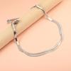 Stainless Steel Anklet Girls Light Luxury Minimalist Versatile Flat Snake Chain Double Chain Vacuum Plated Anklet Jewelry