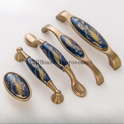 Chinese Ceramic Handle,cabinet Door Drawer Handle, Light Luxury European Wardrobe Hardware Handle,