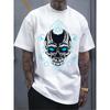 European Size Men's Pure - Polyester White T - Shirt: Steel Demon Vibe: Men's Graphic Tee