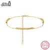 EFFIE QUEEN Elegantes 925 Sterling Silber Charm-Kugel Perlenkettenarmband 3mm Perlen Verlobungsparty Schmuck Zubehör APB11