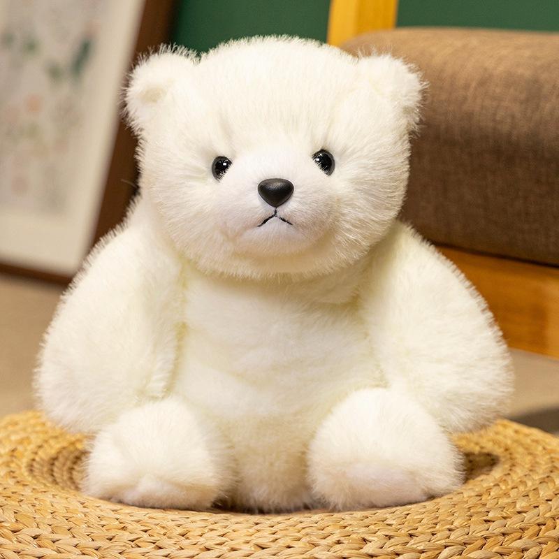 Милый плюшевый медведь-обнимашка, кукла-медведь, плюшевая игрушка, белый медведь, кукла-мишка, детская успокаивающая тряпичная кукла 25cm（0.3kg）