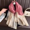 Brand Women Silk Scarf Female Stripe Foulard Femme Pashmina Shawls And Wrap Big Size Scaves Beach Towel Bandana Muslim Hijab