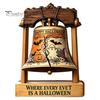 Housewarming Gift Ideas Vintage Halloween Wooden Bell Decor, Rustic Farmhouse Shelf Sitter with Artistic Photo Props Metal Wood Stand, Tabletop