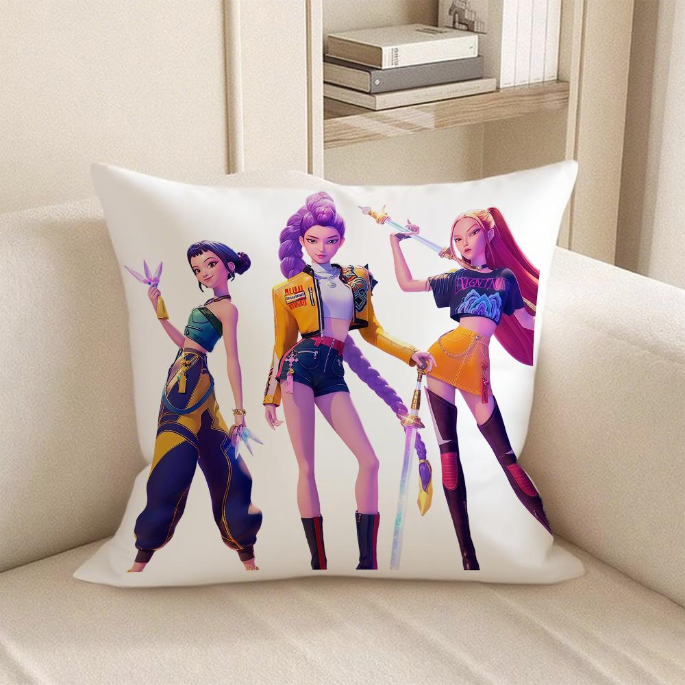 KPop Demon Hunters  There is “anime style" on the pillow: HUNTRX and other pattern pillowcases, fashionable home decoration