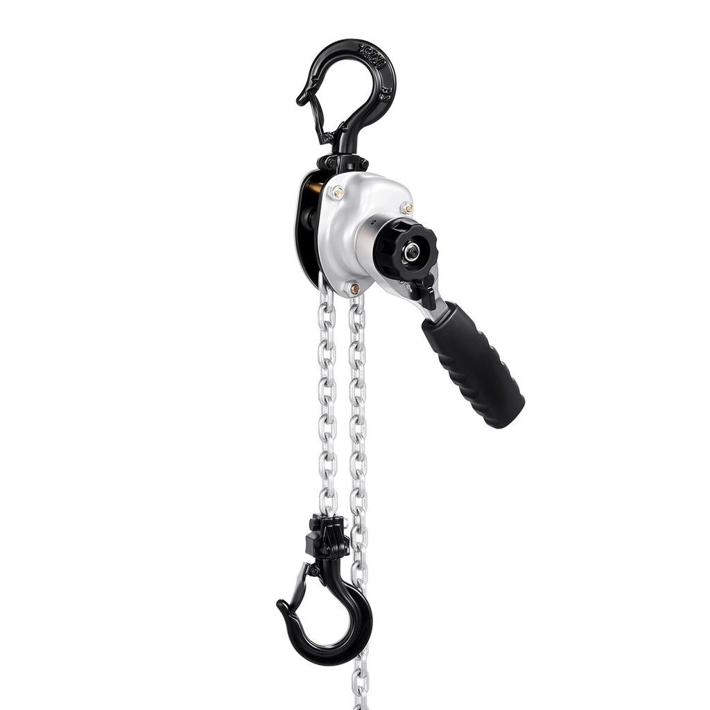 Manual Lever Chain Hoist, 1/2T 500KG Capacity Heavy Duty Come Along, 1.5M Lift G80 Alloy Steel Chain With Dual Pawl Mechanical Brake, 360° Rotating