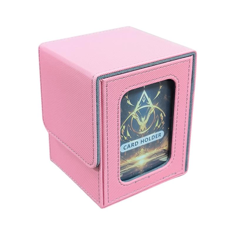 100+ Load Trading Card Deck Box mit Sichtfenster PU-Leder Magnetverschluss Spielkarten Aufbewahrungsbox für YuGiOh MTG Sportkarten