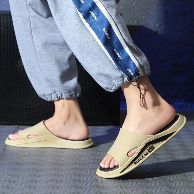 Fashion Fashion Couples Slippers 2025 Summer New Men's Slippers Home Bathroom Couples Slippers Non-slip Flat Slipper Couples Flip Flops