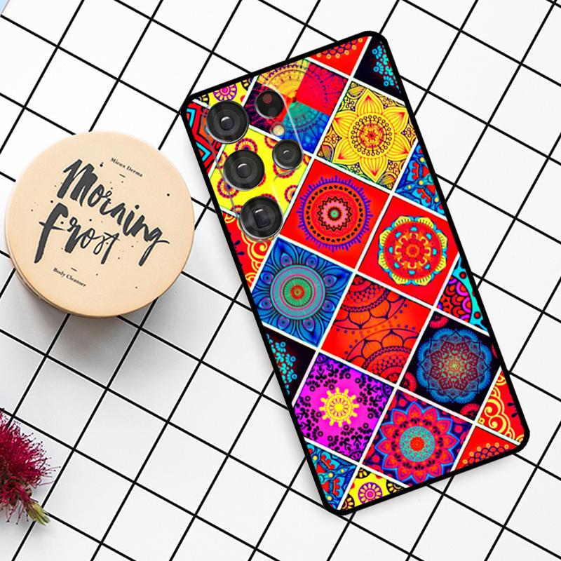 Moroccan Mosai Tile Pattern Case For Samsung Galaxy S23 S21 Ultra S22 S20 FE S8 S9 S10 Note 10 Plus Note 20 Ultra Cover