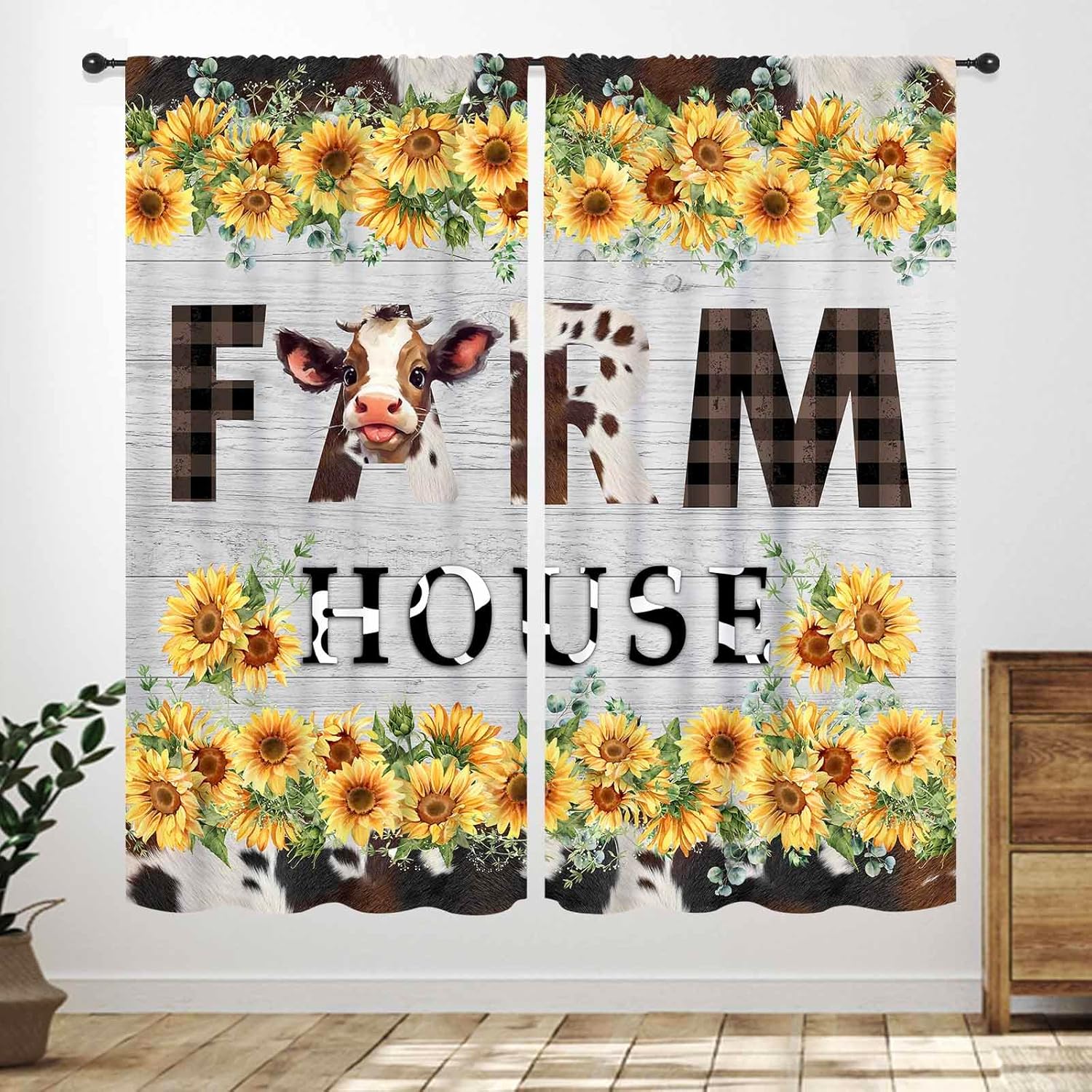 Laundry Room Curtains for Windows,Rustic Farmhouse Dry Wash Fold Repeat Country Wood Window Treatments Bedroom Living Room 60×150cm