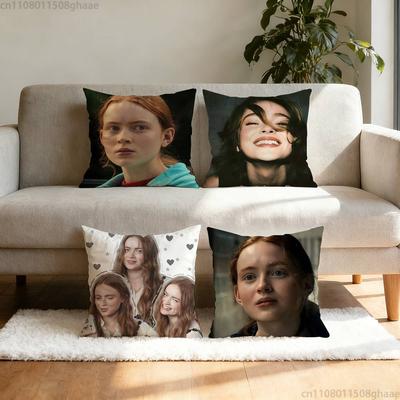 ציפית לכרית Sadie Sink Stranger בסגנון קז'ואל, מתאימה לקישוט הבית (ללא ליבת הכרית)