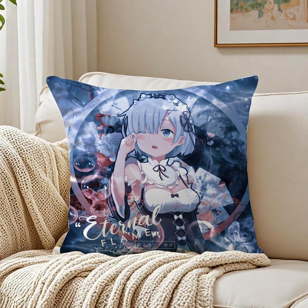 anime character loyal RRe ZZero Cushion Cover Pillowcase Antidustmite living Room Sofa Decor Cushion Room