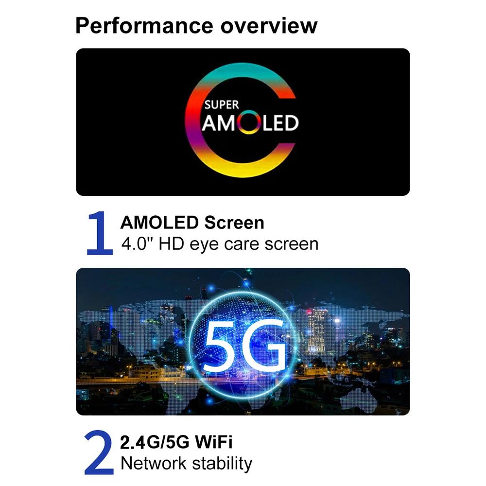 MP3 Player with Bluetooth and WiFi 4 Inch Full Touch Screen Mp4 Player with Speakers Android Digital HiFi Sound Music Player