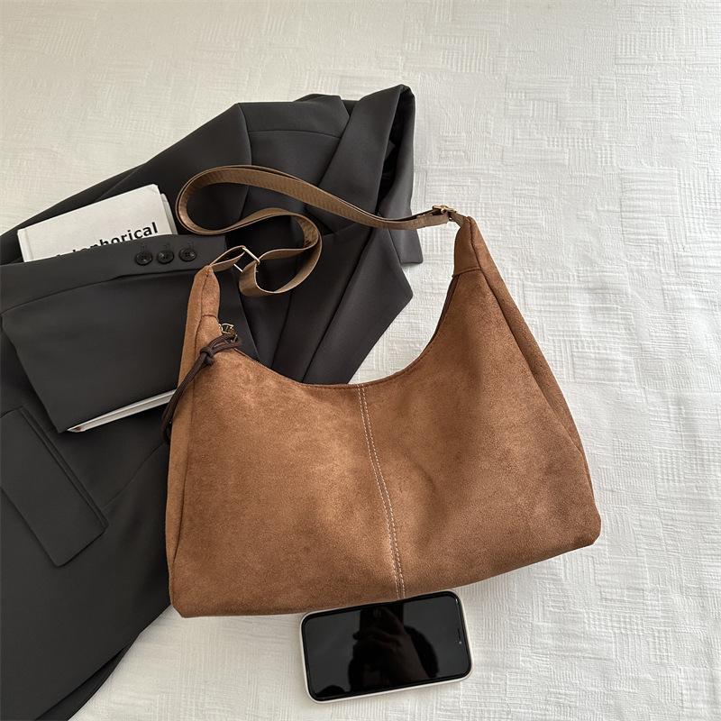 Women Large Capacity Retro Versatile Commute Single Shoulder Crossbody Tote Handbag